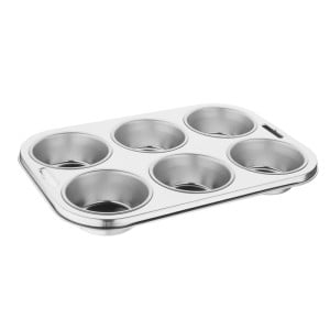 Plaque De 6 Moules À Muffins Profonds en Inox - Vogue