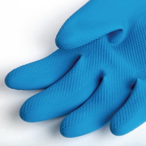 Guantes Impermeables de Protección Química Ligera Azules y Amarillos Mapa 405 - Talla L - Mapa