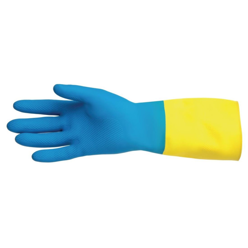 Guantes Impermeables de Protección Química Ligera Azules y Amarillos Mapa 405 - Talla XL - Mapa