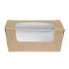 Cajas de pastel rectangulares compostables de papel kraft con ventana - Lote de 500 - Colpac