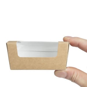 Cajas de pastel rectangulares compostables de papel kraft con ventana - Lote de 500 - Colpac