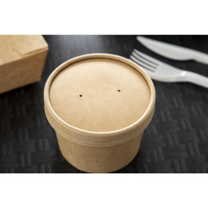 Tapas para Tazones de Sopa Kraft Microondas Reciclables 225ml y 350ml - Lote de 500 - Colpac