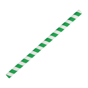 Pajitas para batidos de papel - Verdes - L 210mm - Paquete de 250 - Fiesta Green