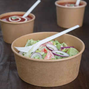 Kraft Round Salad Bowls - 750 ml - Pack of 300 - Fiesta Green