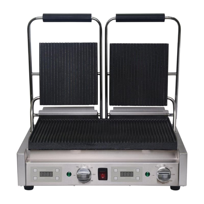 Double Grooved Contact Grill - 230V