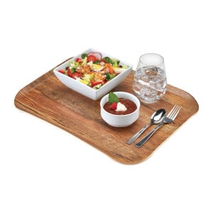 Tablero de poliéster Century con aspecto de madera de roble marrón - 330 x 430 mm - Cambro - Fourniresto