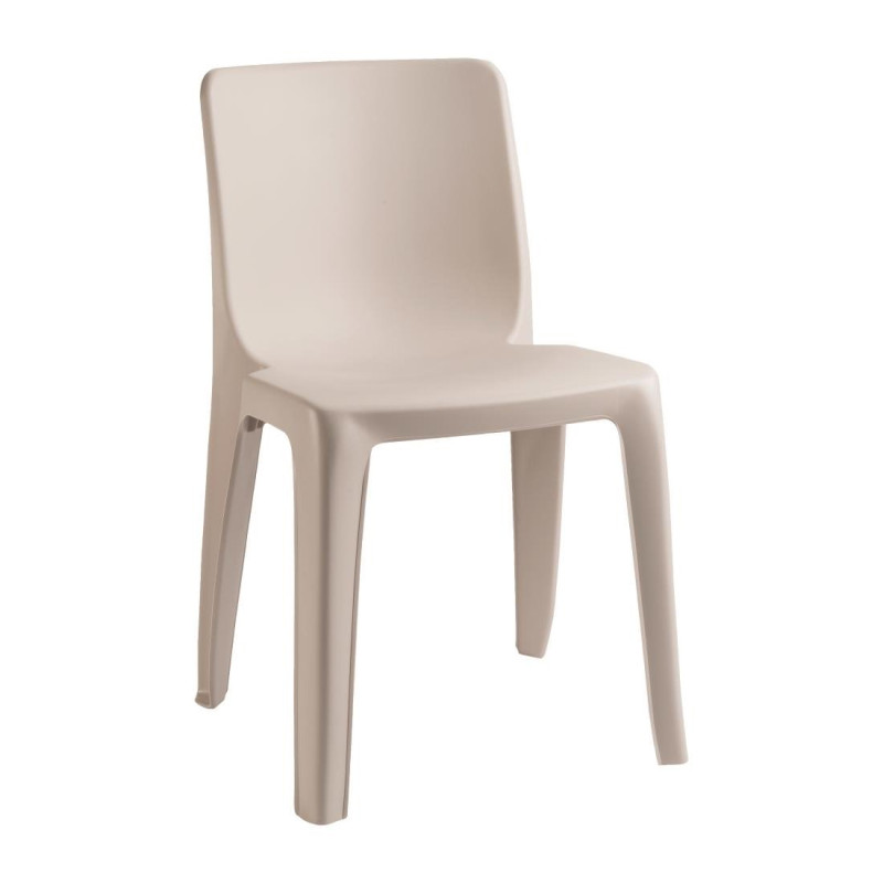 Silla apilable de exterior / interior - beige - FourniResto - Fourniresto