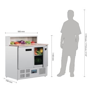 Mostrador de preparación refrigerado para pizzas Serie G - 288L - Polar - Fourniresto