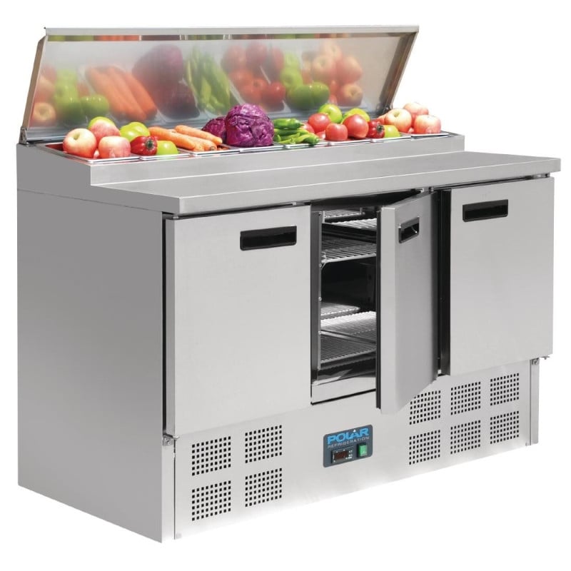 Mostrador de preparación refrigerado para pizzas y ensaladas Serie G - 390L Polar - Fourniresto