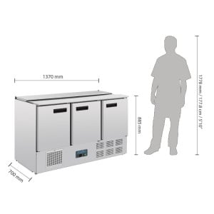 Mostrador de ensaladas refrigerado Serie G - 368L - Polar - Fourniresto