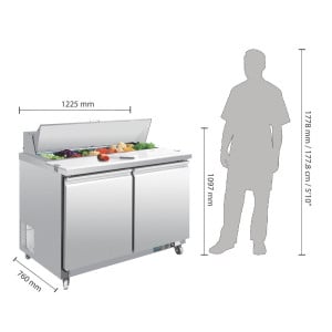 Mostrador de preparación 2 puertas - 2 x GN 1/6 405 L - Polar - Fourniresto