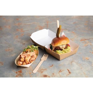 Cajas de hamburguesas Kraft compostables estándar - L 108mm - Lote de 250 - Colpac