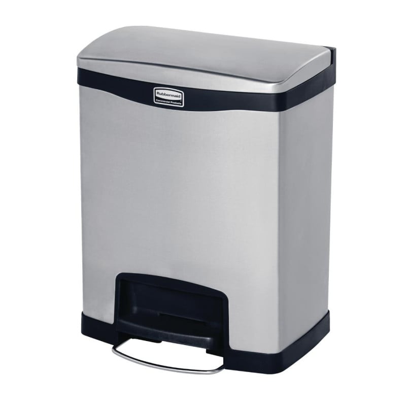 Cubo de basura con pedal frontal Slim Jim de acero inoxidable - 30L - Rubbermaid