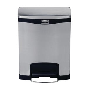 Cubo de basura con pedal frontal Slim Jim de acero inoxidable - 30L - Rubbermaid