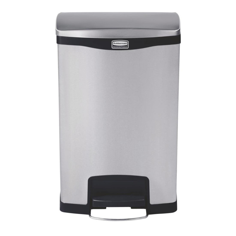 Cubo de basura con pedal frontal de acero inoxidable Slim Jim - 50L - Rubbermaid