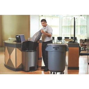 Cubo de basura con pedal frontal de acero inoxidable Slim Jim - 50L - Rubbermaid