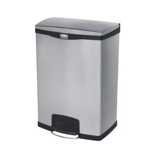 Cubo de basura con pedal frontal de acero inoxidable Slim Jim - 90L - Rubbermaid