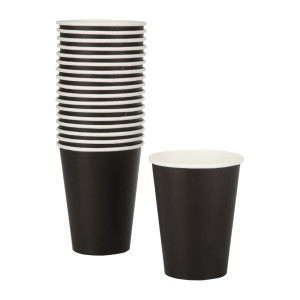 Vasos desechables para bebidas calientes negros - 340 ml - Lote de 1000 - Fiesta