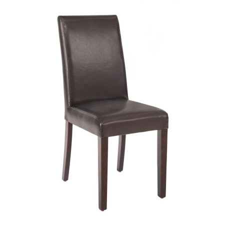 Chaises En Simili Cuir Marron Foncé - Bolero - Fourniresto