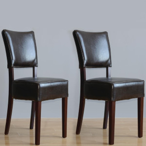 Chaises Confortables En Simili Cuir Marron Foncé - Bolero - Fourniresto