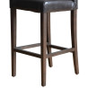 Tabouret De Bar Haut Avec Dossier En Simili Cuir - Marron Foncé - Bolero - Fourniresto