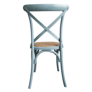 Wooden Chairs with Crossed Backrest - Blue - Bolero - Fourniresto