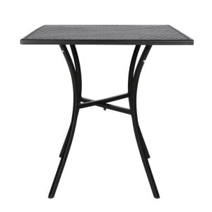 Mesa Bistró Cuadrada de Acero Perforado - Negra - 700mm - Bolero - Fourniresto