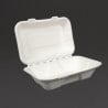 Boîtes Repas en Bagasse avec Couvercle À Charnière - L 228mm - Lot de 200 - Vegware