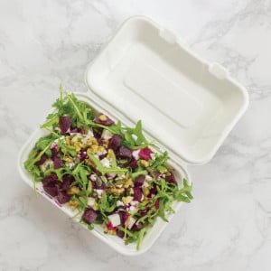 Cajas de comida de bagazo con tapa abatible - L 228mm - Paquete de 200 - Vegware