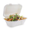 Boîtes Repas en Bagasse avec Couvercle À Charnière - L 228mm - Lot de 200 - Vegware