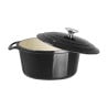 Large Black Round Casserole Dish - 4L - Vogue