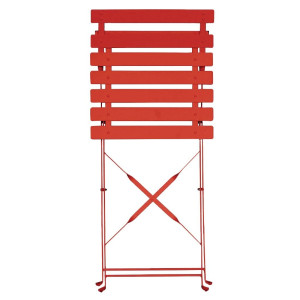 Chaises De Terrasse En Acier - Rouges - Lot De 2 - Bolero - Fourniresto