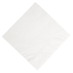 Compostable White Paper Breakfast Napkins - 3 Ply - 400 x 400 - Pack of 1000 - FourniResto