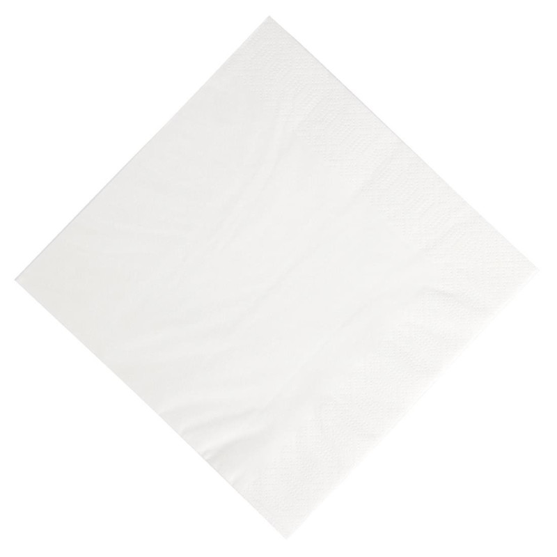 Servilletas de desayuno de papel blanco compostables - 3 capas - 400 x 400 - Paquete de 1000 - FourniResto