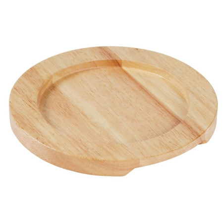 Soporte de madera clara para plato redondo de hierro fundido con asas - Ø210mm - Olympia - Fourniresto