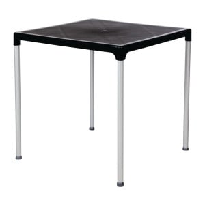 Table carrée avec pieds aluminium noire 750mm - Bolero - Fourniresto