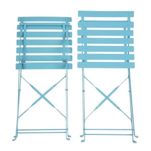 Chaises de terrasse en acier - bleu turquoise - Lot de 2 - Bolero - Fourniresto