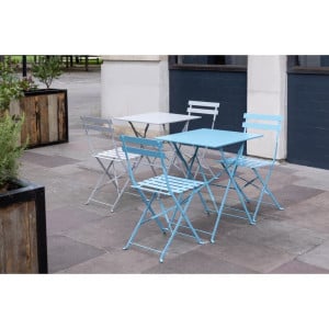 Square steel terrace table - grey - 600mm - Bolero - Fourniresto