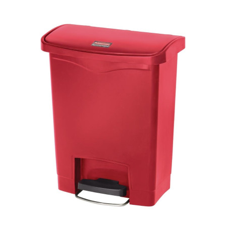 Cubo de basura con pedal frontal Slim Jim rojo - 30L - Rubbermaid