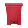 Cubo de basura con pedal frontal Slim Jim rojo - 30L - Rubbermaid