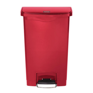 Cubo de basura con pedal frontal Slim Jim rojo - 50L - Rubbermaid