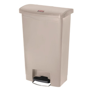 Cubo de basura con pedal frontal Slim Jim beige - 50L - Rubbermaid