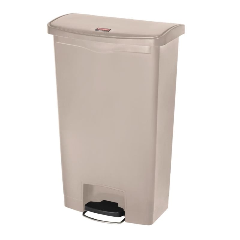 Cubo de basura con pedal frontal Slim Jim beige - 68L - Rubbermaid