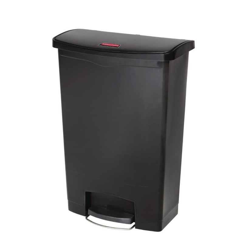 Cubo de basura con pedal frontal Slim Jim negro - 90L - Rubbermaid