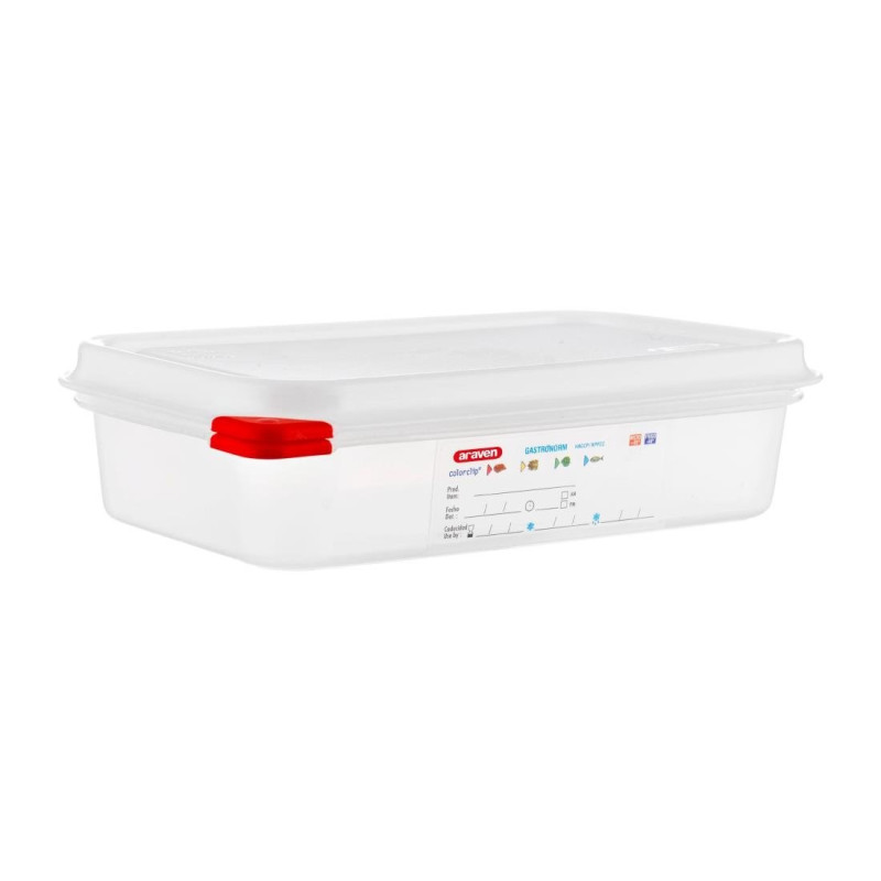 Caja de alimentos GN1/4 - 1,8L - Lote de 4 - Araven - Fourniresto