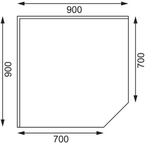 Mesa de esquina de acero inoxidable-L 900 x 700mm - Vogue