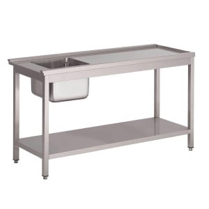 Mesa de prelavado izquierda para lavavajillas de campana GL896 - L 1200mm - Gastro M