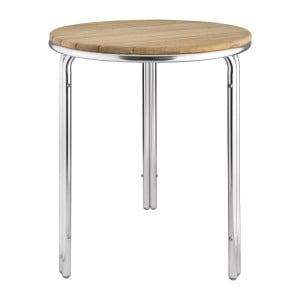 Round table in ash and aluminum 600mm - Bolero - Fourniresto