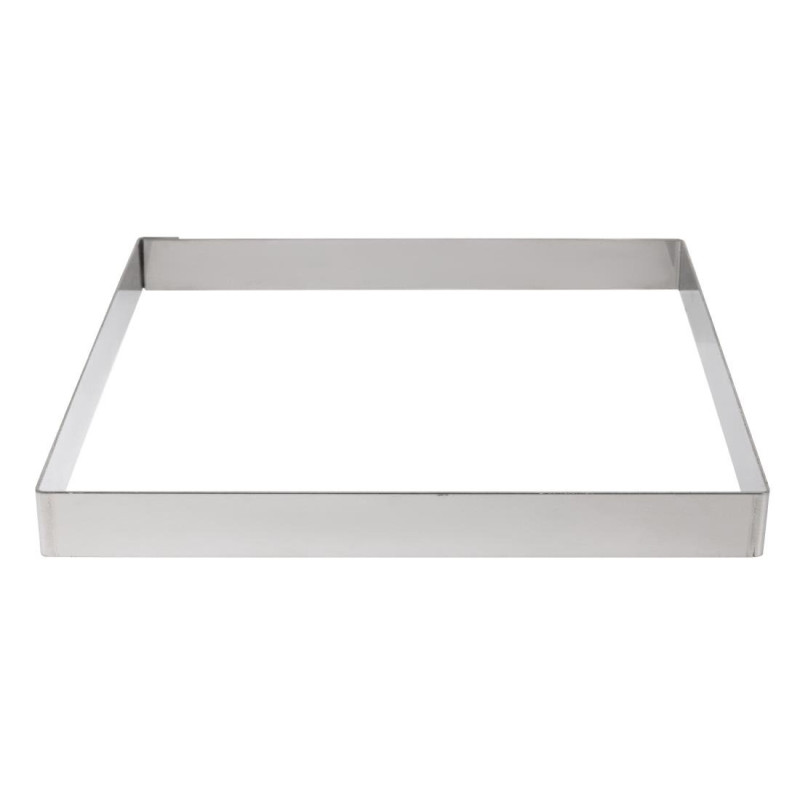 Square Tart Ring in Stainless Steel - L 200 x W 200mm- De Buyer Square Tart Ring in Stainless Steel - L 200 x W 200mm- De Buyer