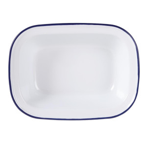 Plato rectangular de acero esmaltado 180x130x40mm - Lote de 6 - Olympia - Fourniresto